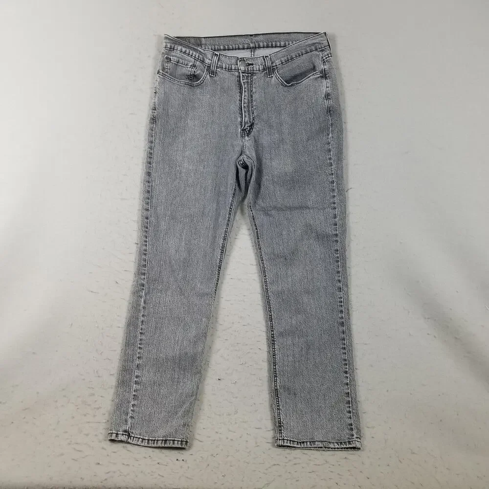 Levis 541 Jeans Mens 36x31 Gray Light‎ Wash Athletic Tapered Stretch Denim Pants